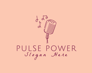 Retro Singing Microphone  logo design