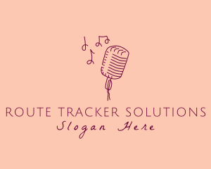 Retro Singing Microphone  logo design