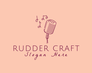 Retro Singing Microphone  logo design