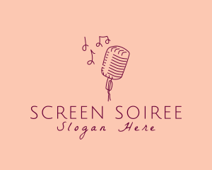 Retro Singing Microphone  logo design