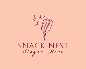 Retro Singing Microphone  logo design