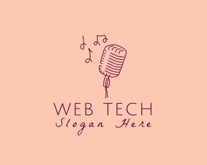 Retro Singing Microphone  logo design