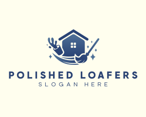 House Bucket Mop Cleaning logo design