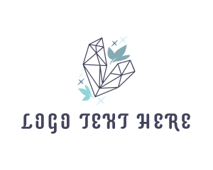 Sparkly Crystal Leaf logo