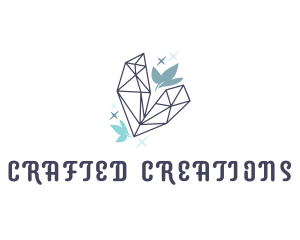 Sparkly Crystal Leaf logo design