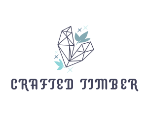 Sparkly Crystal Leaf logo design