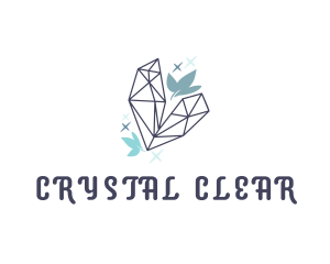 Sparkly Crystal Leaf logo design