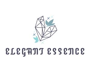 Sparkly Crystal Leaf logo design