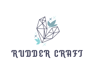 Sparkly Crystal Leaf logo design