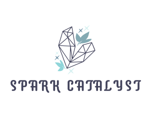 Sparkly Crystal Leaf logo design