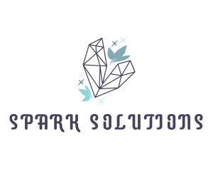 Sparkly Crystal Leaf logo design