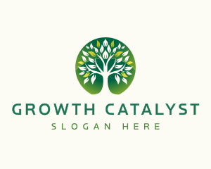 Tree Leaves Plant logo design