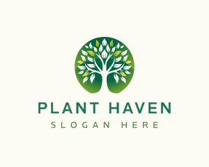 Tree Leaves Plant logo design