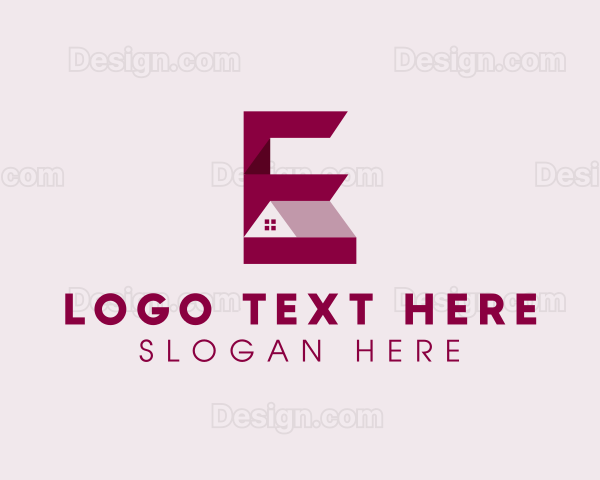 House Roof Property Letter E Logo