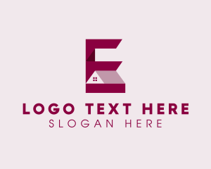 House Roof Property Letter E logo