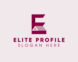 House Roof Property Letter E logo design