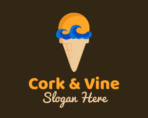 Sea Wave Ice Cream logo design