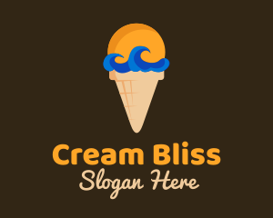 Sea Wave Ice Cream logo design