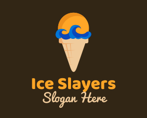 Sea Wave Ice Cream logo design