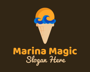 Sea Wave Ice Cream logo design