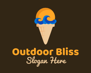 Sea Wave Ice Cream logo design