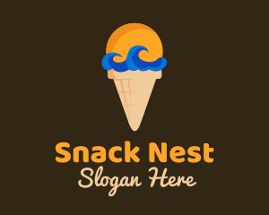 Sea Wave Ice Cream logo design