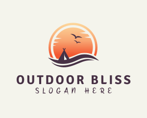 Sunset Tent Vacation logo design