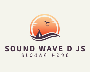 Sunset Tent Vacation logo design