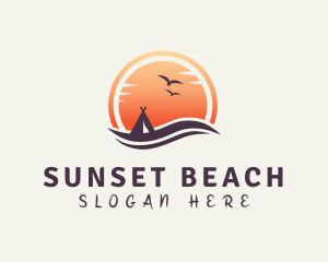 Sunset Tent Vacation logo design