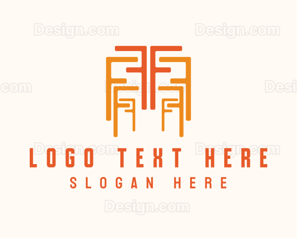 Orange Letter F Pattern Logo