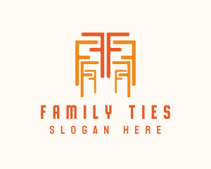 Orange Letter F Pattern logo design