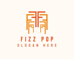 Orange Letter F Pattern logo design