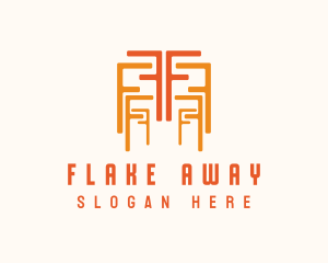 Orange Letter F Pattern logo design