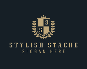 Wreath Shield Academy logo design