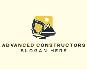 Mountain Excavator Machinery logo design