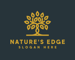 Golden Tree Leaves logo design