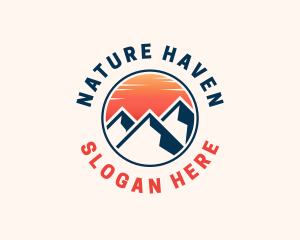 Mountain Sunset Campsite logo design