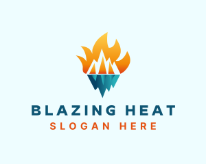 Iceberg Heat Flame logo design