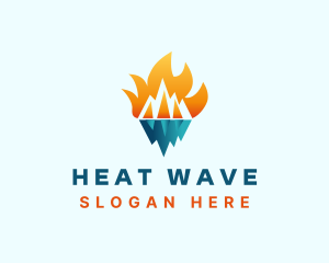 Iceberg Heat Flame logo design