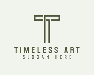 Startup Letter T Line Art logo design