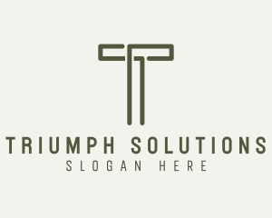 Startup Letter T Line Art logo design