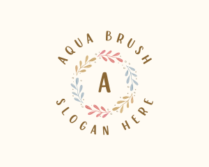 Elegant Watercolor Wreath logo design