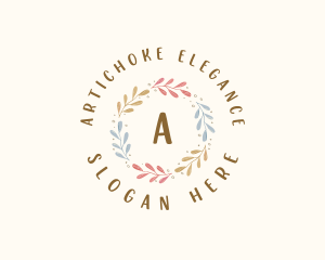 Elegant Watercolor Wreath logo design