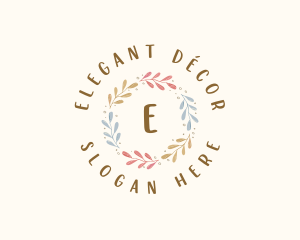 Elegant Watercolor Wreath logo design