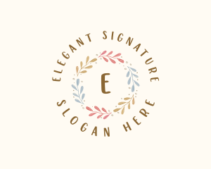 Elegant Watercolor Wreath logo design