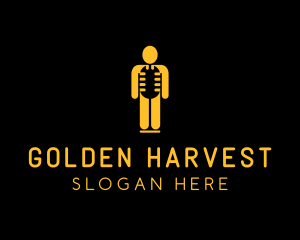 Golden Man Talk Show  logo design