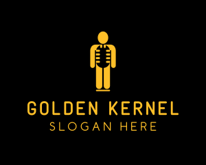 Golden Man Talk Show  logo design