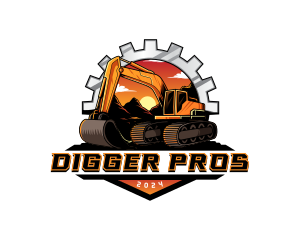 Excavator Machinery Mechanic logo design