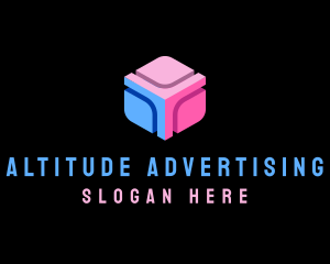 3D Gamer Advertising Cube logo design