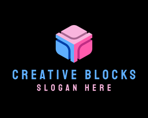 3D Gamer Advertising Cube logo design